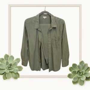 Art-Inspired Sage Green Matching Set w/ Button-Up And Jogger - Womens XL